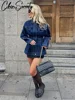 Vintage Washed Denim Women Shirt Slim Lapel Full Sleeve Single Breasted Female Jackets 2025 Spring Fashion Lady Outerwear 1