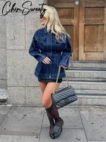 Vintage Washed Denim Women Shirt Slim Lapel Full Sleeve Single Breasted Female Jackets 2025 Spring Fashion Lady Outerwear 1