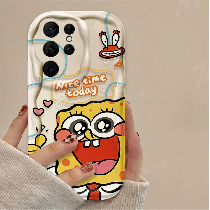 thumbnail image 1 of Phone Case For Samsung Galaxy S24 Ultra S23 S22 Plus S21 S20 FE A25 A55 A35 Graffiti SpongeBobs Patrick Star Wave Silicone Cover, 1 of 5