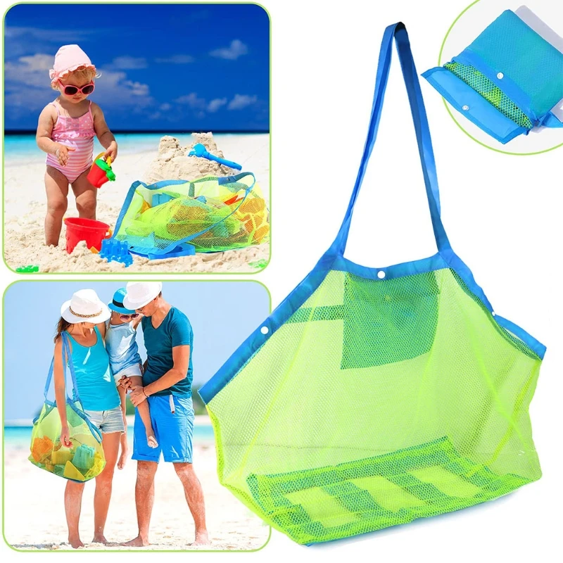 Baby Beach Toy Bag Kids Mesh Messenger Bag – Sand Toy Storage Tote for Pool and Beach, Children’s Shoulder Handbag Beach games & Inflatables Beach Toys and Leisure Accessories