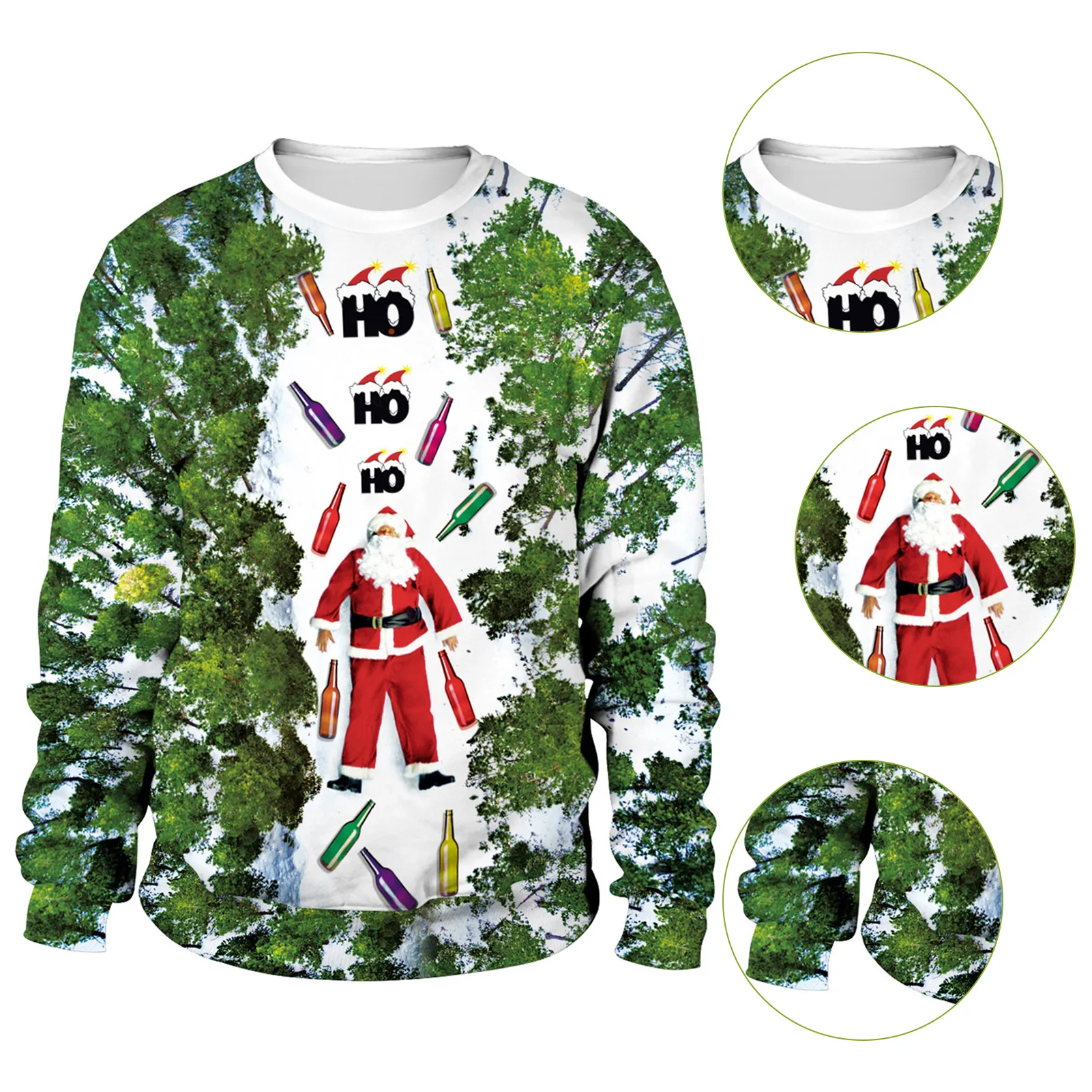 

2023 New Christmas 3D Print Sweatshirt Loose Round Neck Long Sleeve Shirt Christmas Clothing For Women Men