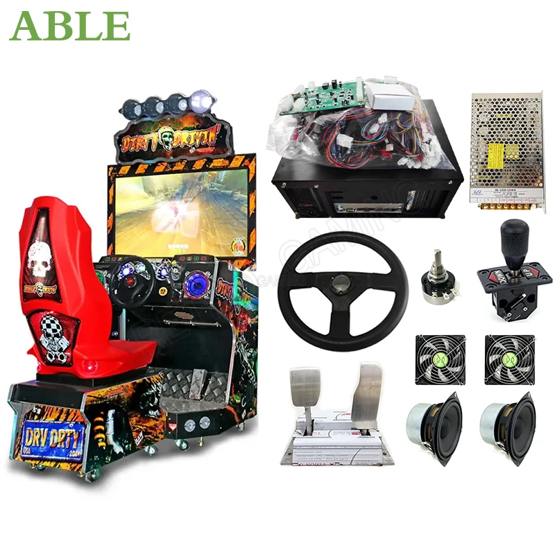 Dirty Drivin Arcade Game Machine DIY Full Kit Coin Operated Video Driving Simulator Car Racing Game Arcade Kit inxs full moon dirty hearts 1 cd