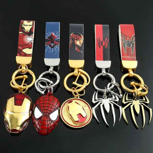 Spiderman Iron Man Hulk Cartoon Keychain Anime Avengers Black