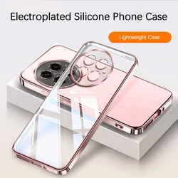 Ultrathin Plating Shockproof Clear Silicone Phone Case - OnePlus 13s (Pink)