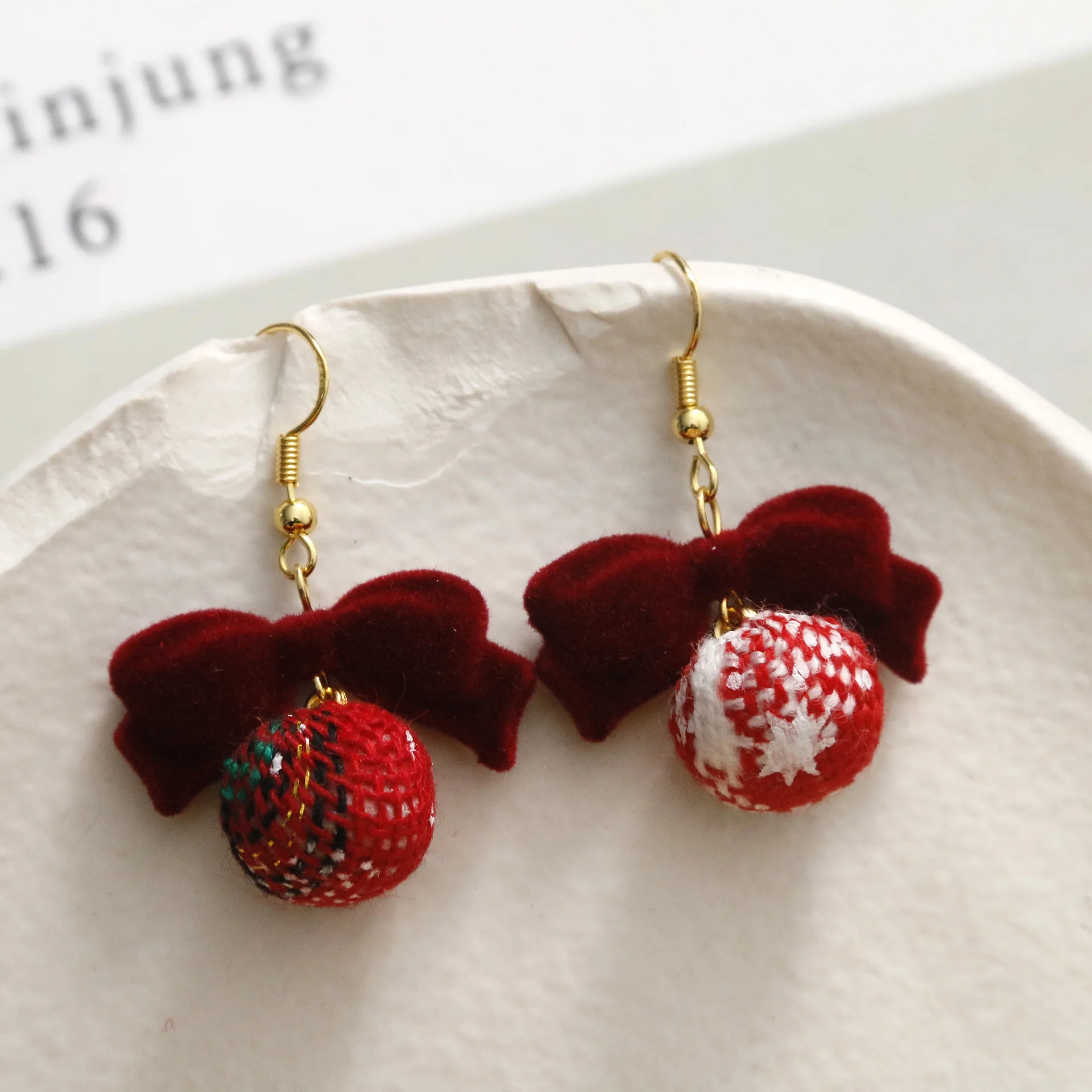 1PCS Christmas cloth checkered hanging ball face button pendant diy handmade jewelry accessories making for Earrings bracelets