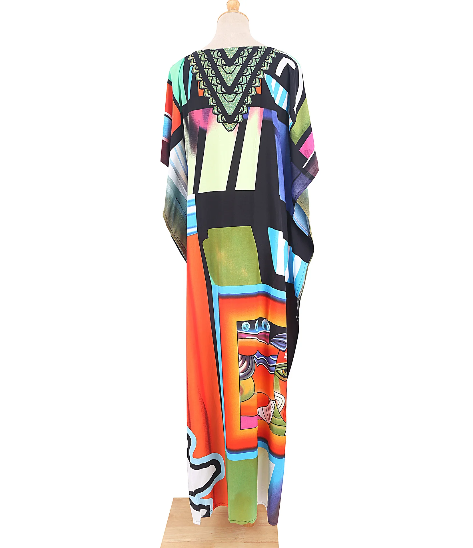 Plus Size Swimsuit Kaftans Beach Cover Ups Colorful Outfits Dress Bathing Suit for Women Vacation Outfits 6