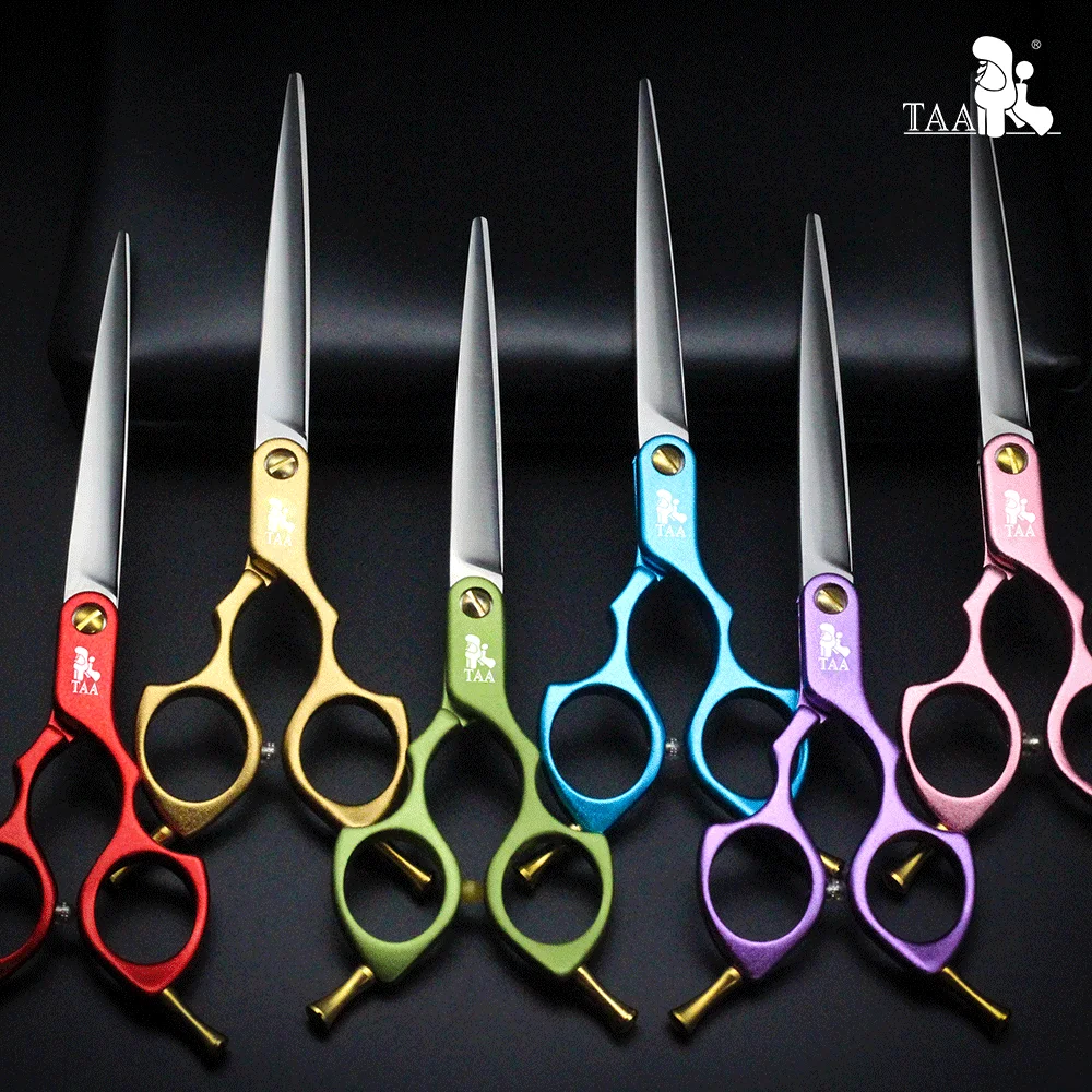 TAA Dog Scissors Grooming Straight Scissors for Dog Handmade Profession Pet Shear 7 Inch Ultra-Light Colorful Pet F-700 dog grooming scissors