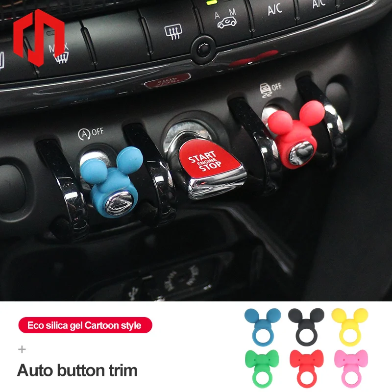 

Силиконовая декоративная кнопка для автомобиля Mini Cooper F54 F55 F56 F60 Мультяшные аксессуары для автомобиля аксессуары для интерьера автомобиля симпатичная мебель
