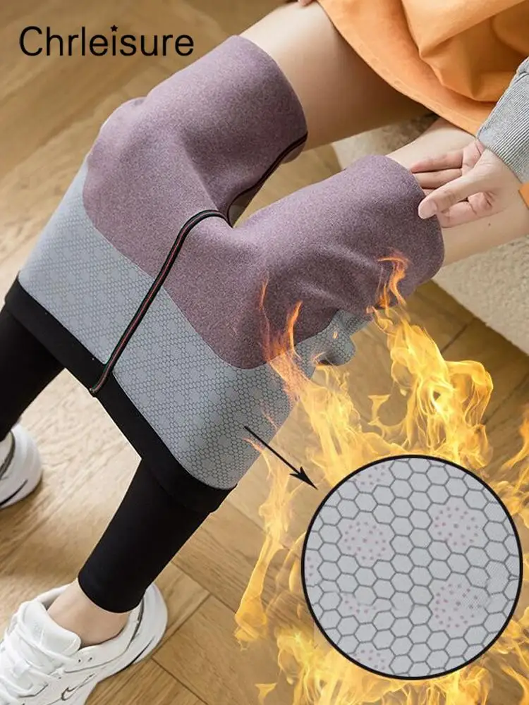 CHRLEISURE Zimske sportske ženske tople crne debele uske Veet hlače elastične push-up modne uske tajice ženske nove_voghion.com