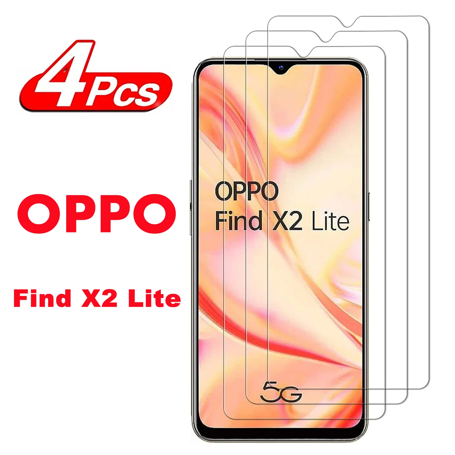 

2/4 шт. закаленное стекло для OPPO Find X2 Lite Защитная стеклянная пленка для экрана