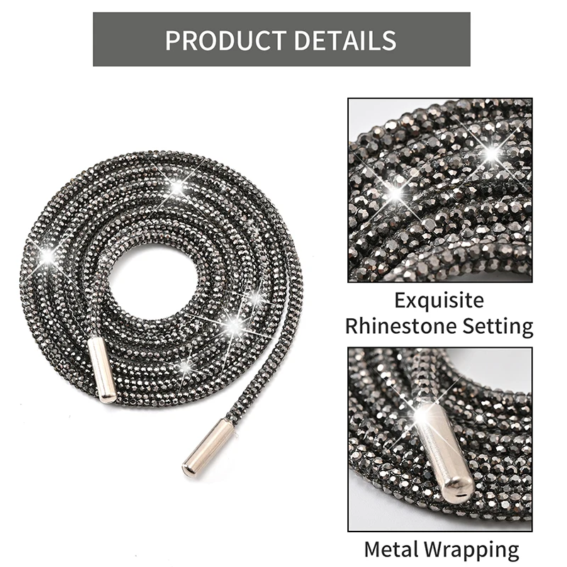 Shoe Laces Shoe Accessories 1Pair/2Pcs Rhinestone Shoe Lace Luxury Diamond ShoeLace Bright String Cross Braiding Strap DIY Drawstring