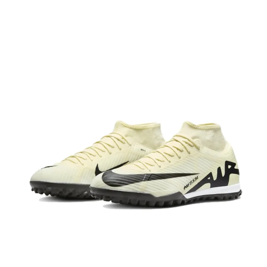 NIKE Mercurial Superfly 9 TF Men's Soccer Cleats Anti slip and wear resistant For artificial turf Beige