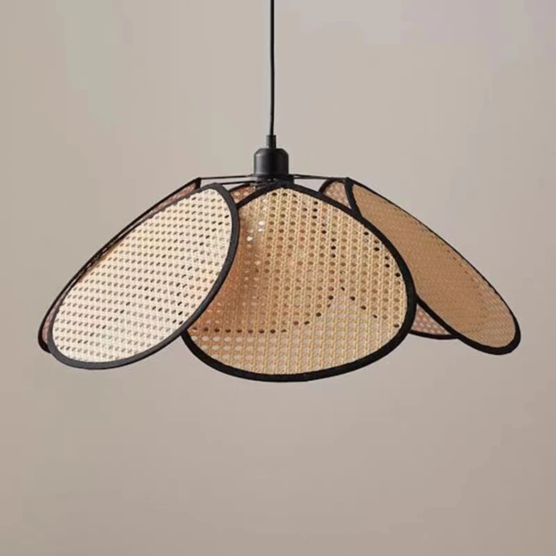 

Led Modern Minimalist Rattan Chandelier Nordic Residential Bedroom Living Room Creative Bamboo Lampshade Handmade Lamp