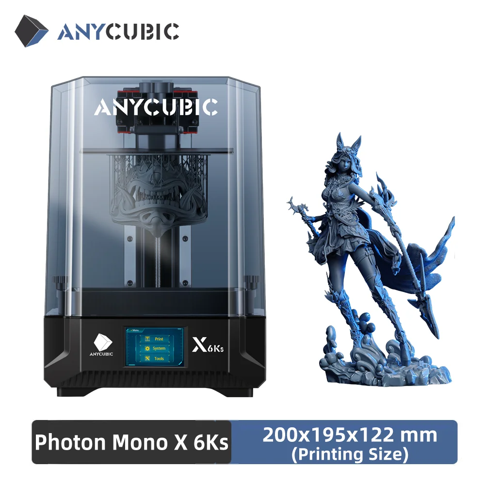 ANYCUBIC Photon Mono X 6Ks 9.1 inch 6K LCD SLA 3D Printer High Speed UV  Resin 3D Printer Printing Size 200x196x122mm - AliExpress