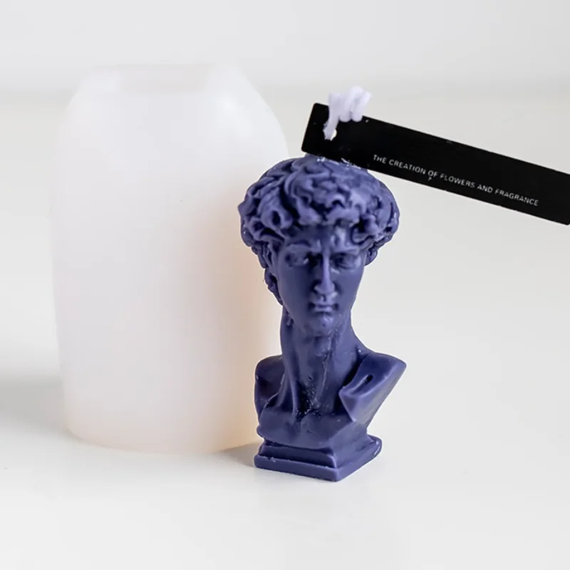3D David Head Silicone Candle Mold Artist Humanoid Plaster Mould Wax Soap candle making kit DIY Household Decoration Craft Tools
