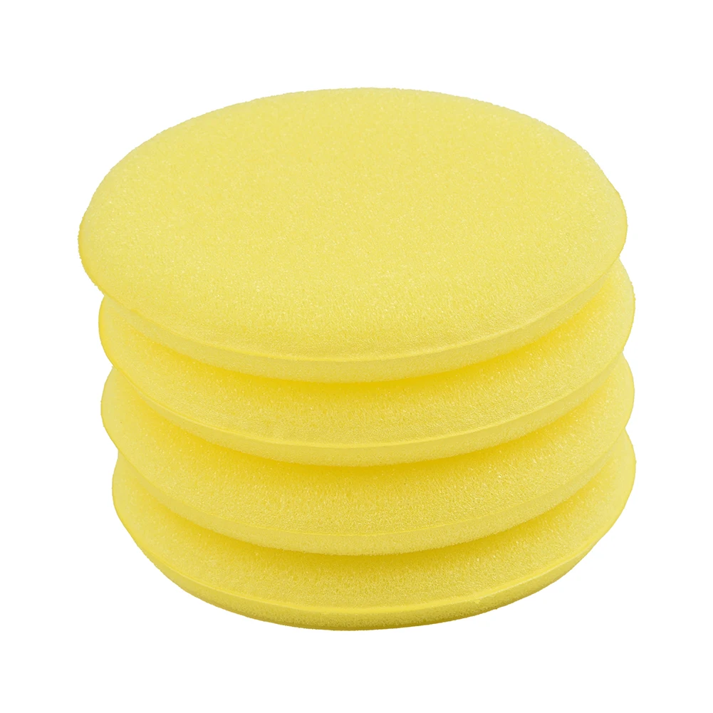 

For The Vehicle Waxing Polish Set Sponge Durable No Debris Soft Car Tool Yellow Applicator Auto Care Foam Pads