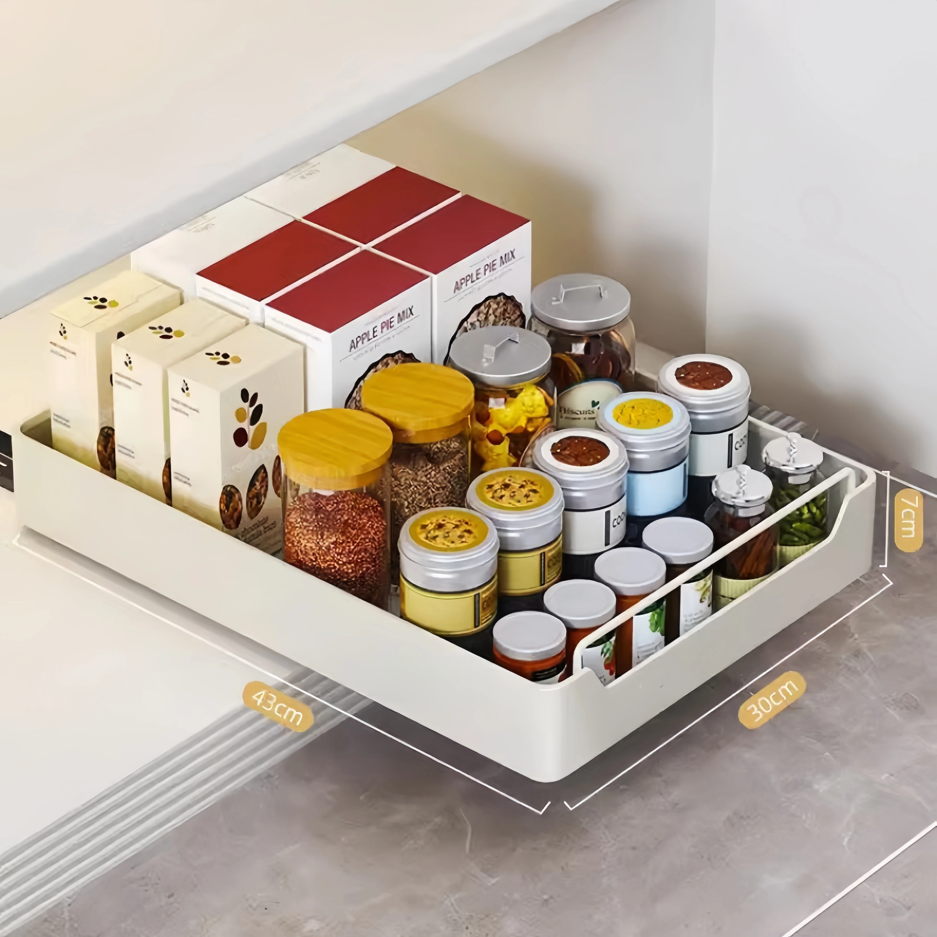 Kitchen Storage Rack with Slide Rails Pull-out Kitchen Drawer Type Storage Tray Spice Box Rack Installation free Kitchen Storage Rack Spice Rack Kitchen Organizer Spice Storage Shelf Kitchen Organizer Rack