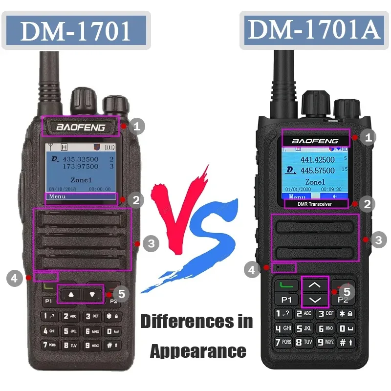 Baofeng DM-1701A DMR walkie talkie Dual Time Slot Open GD77 dual mode analog Digital Tier Long Range UHF VHF upgraded Radio 6