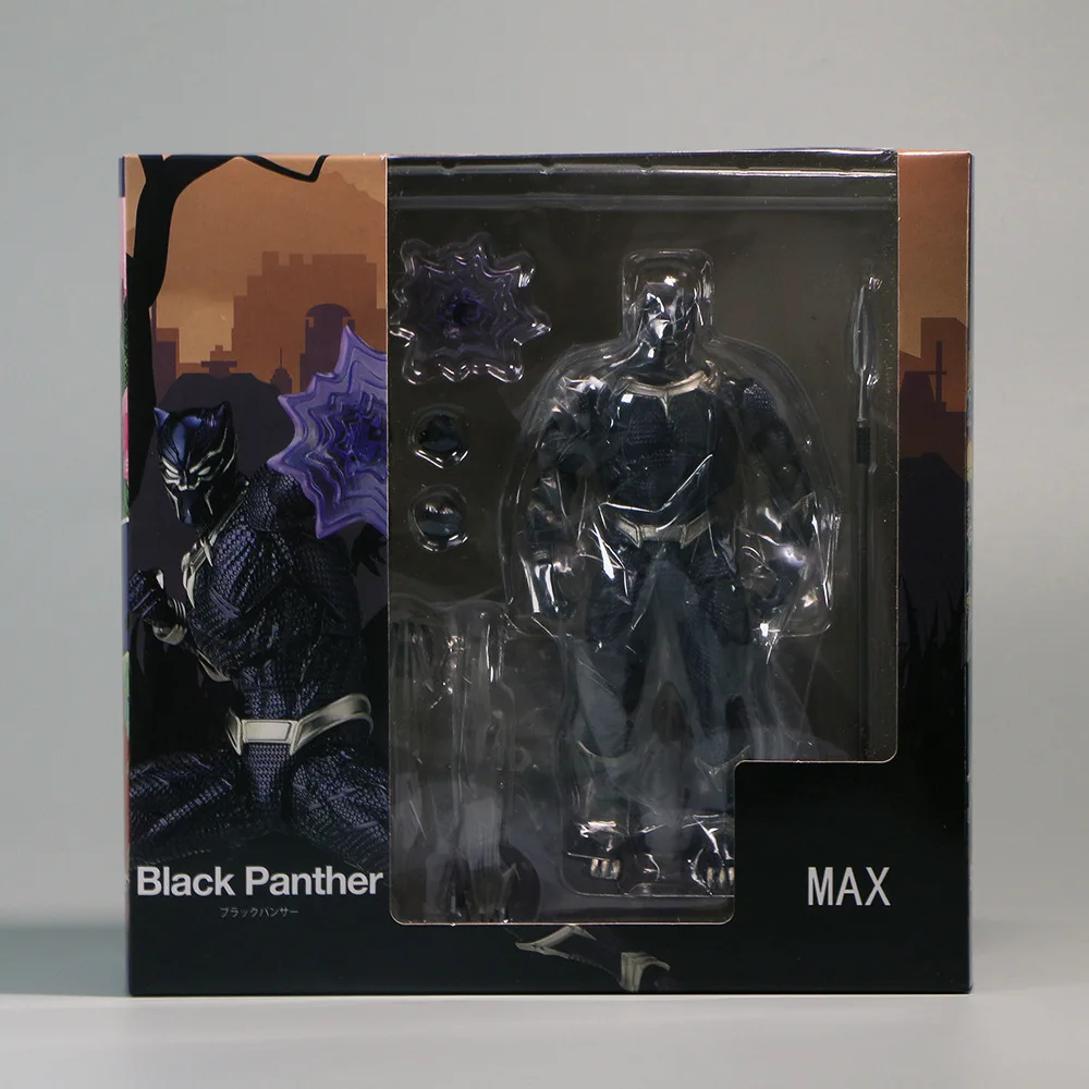 15Cm Black Panther Revoltech Yamaguchi Figura Black Panther King Of Wakanda Action Figures Toy Model Collection Regali Di Compleanno