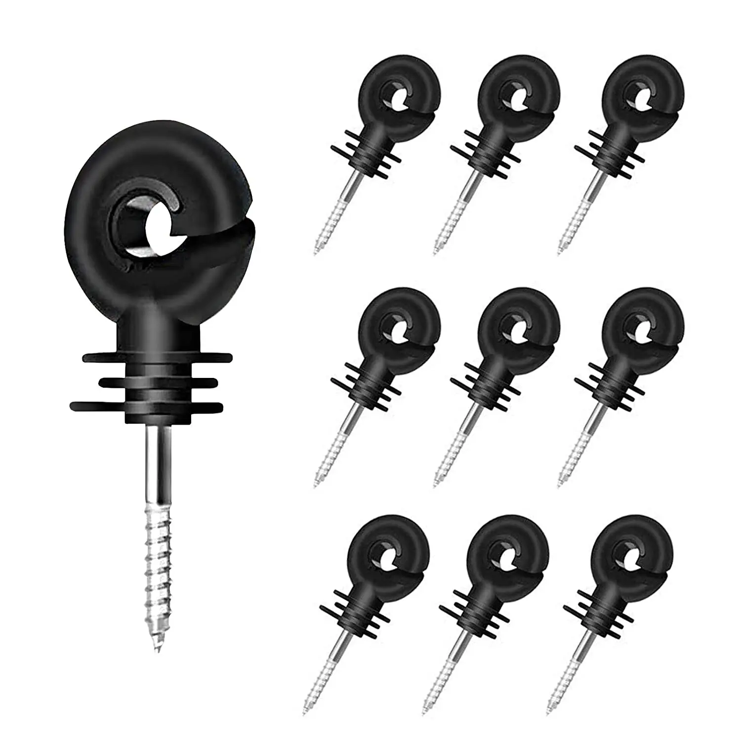 

80PCS Electric Fence Insulator Fence Ring Post Wood Post Insulator Screw in Ring Insulators for Farm Animal Fencing