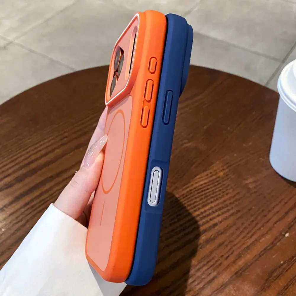 Matte Double Color Contrast Magnetic Frosted Shockproof Case