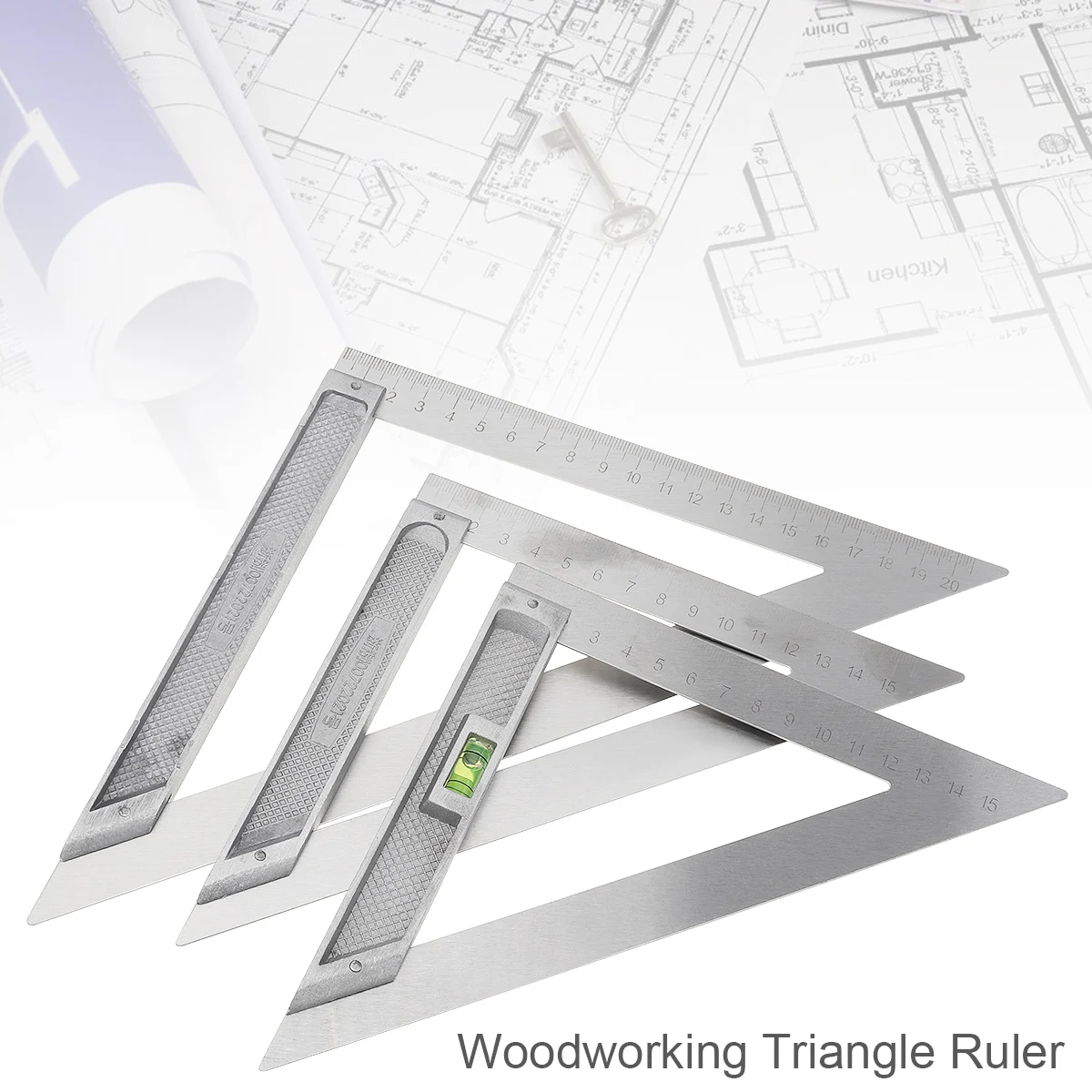 

Triangle Ruler 90 Degree Square Ruler Aluminium Alloy Level Angle Ruler Woodworking Carpenter Measuring Tool Gauge 150mm 200mm