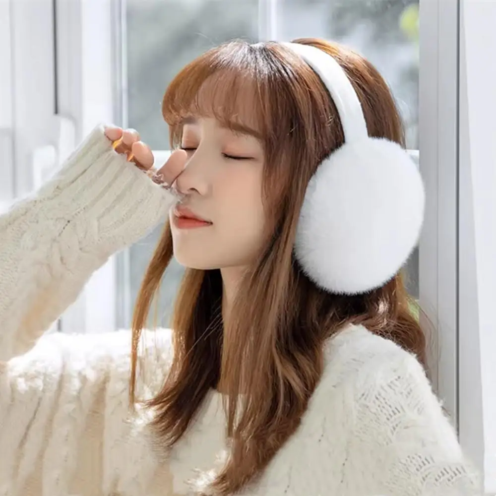 Soft Plush Ear Warmer Winter Warm Furry Earmuffs For Women Fashion Korean Solid Color Earflap Outdoor Cold Protection Earmuffs
