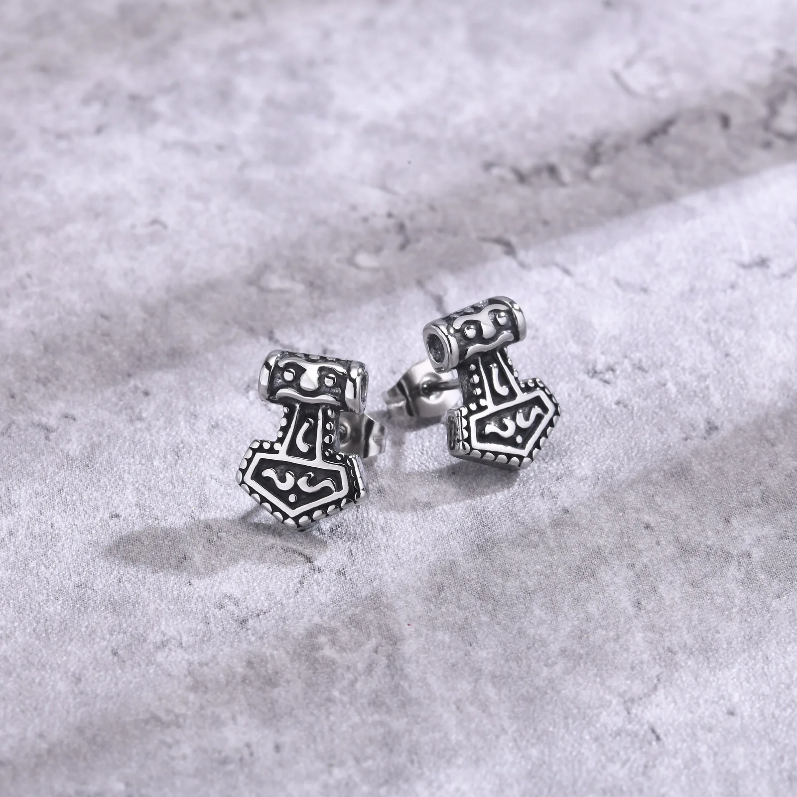 Dangle Earrings For Women Norse Viking Runes Ear Cuff Women, Black