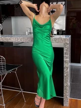 

Sister Fara New Satin Camisole Dresses for Women's High Waist Sheath Spaghetti Strap Dress Female Slim Sleeveless Pencil Dresses