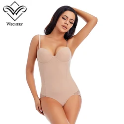 Wechery Body Shapewear Women Shaper Slimming Underwear Sexy Lingerie Smooth Lace Open Crotch Bodysuit Tummy Control Shapers