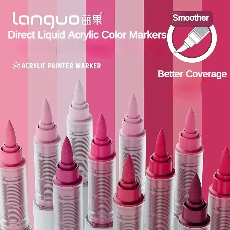 Direct Liquid Acrylic Paint Pens Brush Color Marker Pen 126/9 for Rock Painting Stone Ceramic Glass DIY Art Supplies Stationery