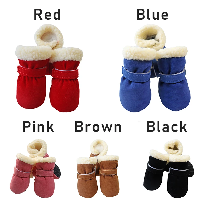 Title 8, 4pcs Waterproof Winter Pet Dog Shoes Anti-slip ...