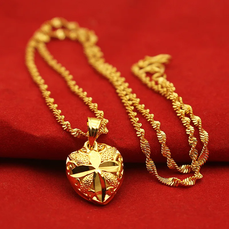 18k Gold Short Chain Collarbone Pendant Necklace For Women Party Gift pendant necklace,gold necklace
