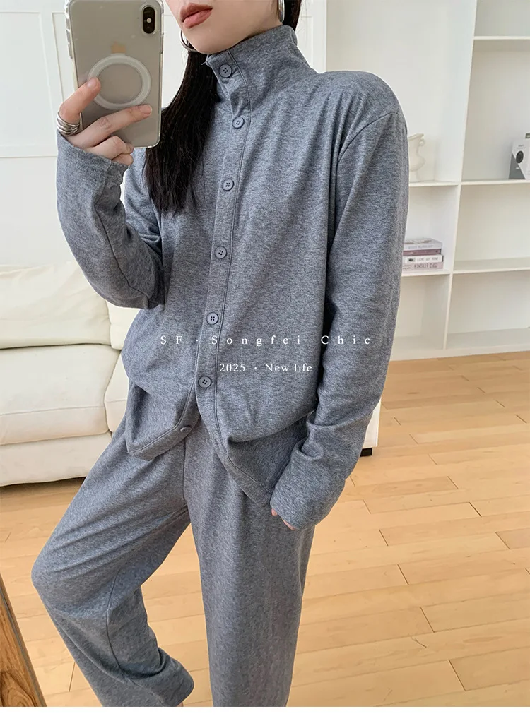 Koreanische Sport Pyjamas Für Frauen Neue Herbst Winter frauen Hause Kleidung Casual Langarm Nachtwäsche Set Komfort Nacht Tragen Weibliche – Detail 11