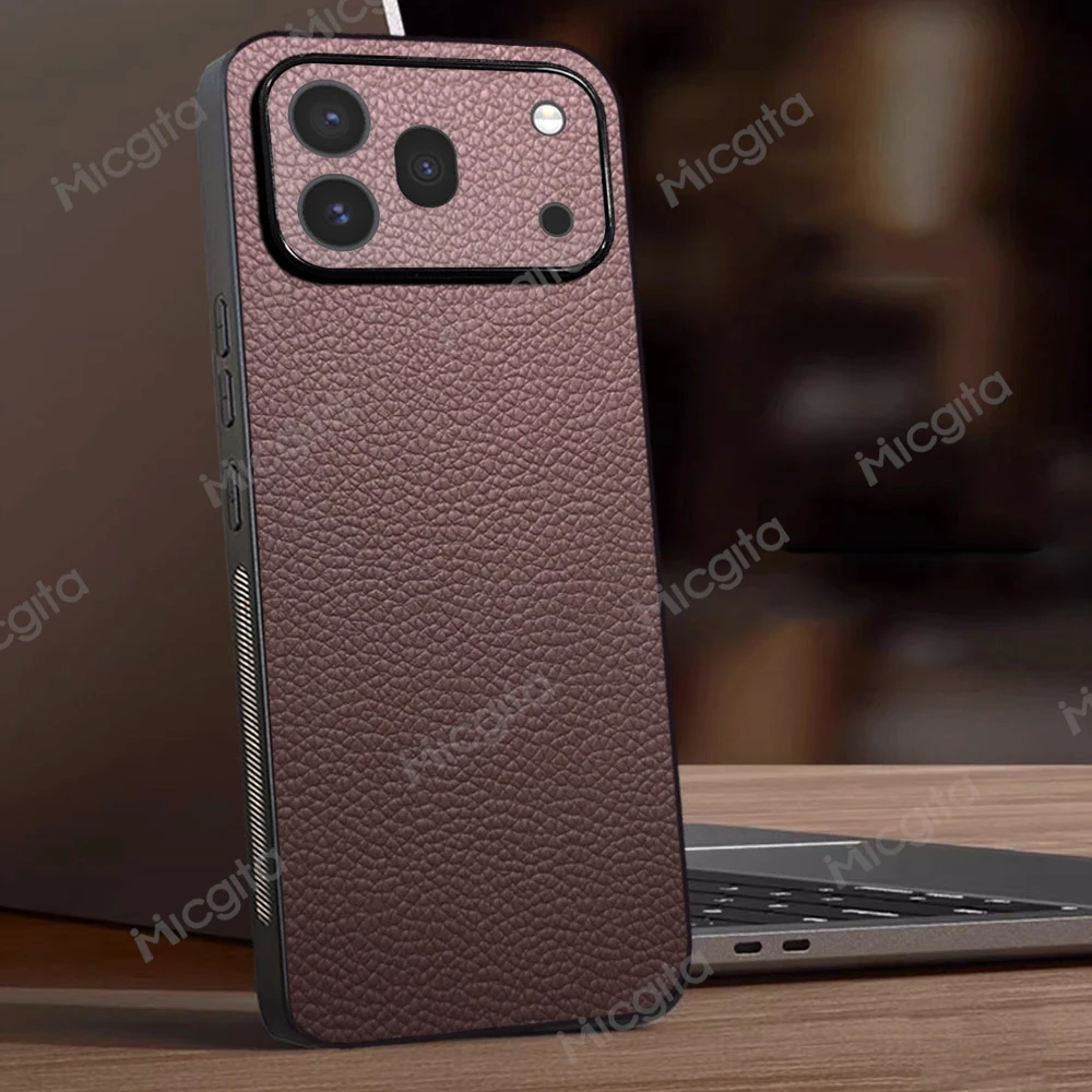 Luxury Leather Shockproof Business Case - Durable Protective Cover