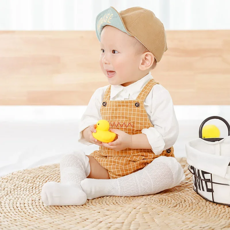 Cute Baby Mesh Stockings Solid Color Ruffle Socks Knee High Socks for Boys Girls Infant Toddler Kids Cotton Socks 0-5 Years Old