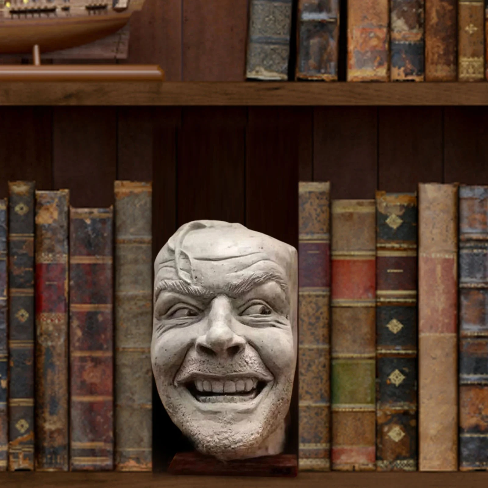 

Here's Johnny Bookend Sculpture Of The Shining Resin Desktop Ornament Bookend Library Book Shelf Home Decoration Originality New