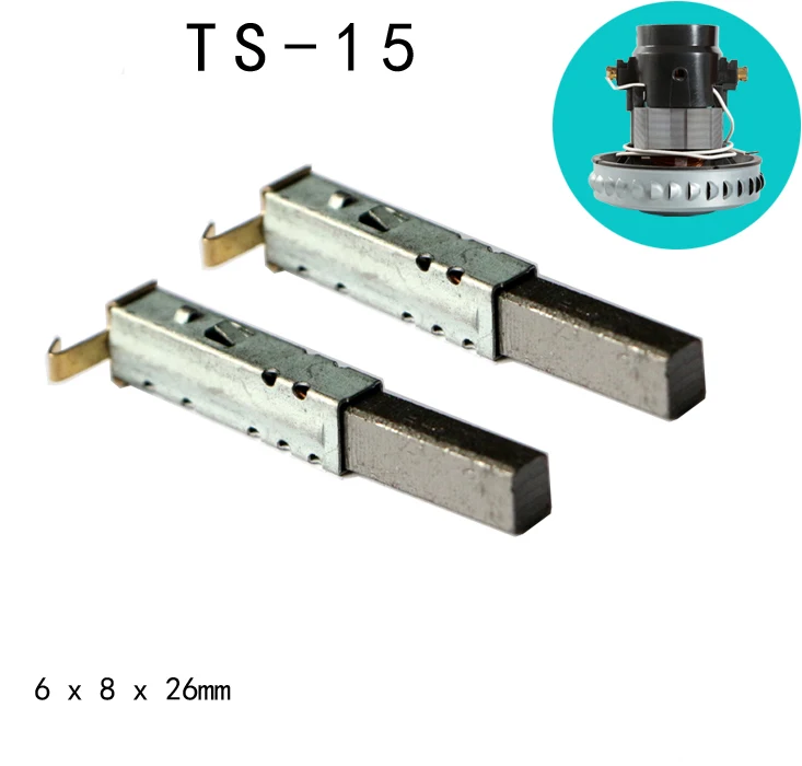 TS-15 vacuum cleaner motor carbon brush HWX-DW-01L/02L, HLX1200-GS-DA, 6x8x26mm