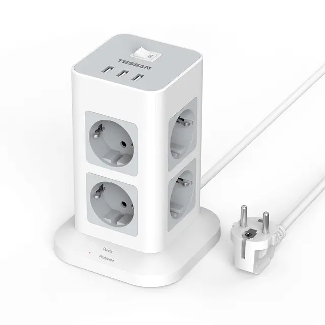 TESSAN-Multiprise Tour Verticale avec Prises UE, Ports USB, Câble  d'Extension de 2m, Prise Électrique Multi-robinet, Europe, Corée -  AliExpress