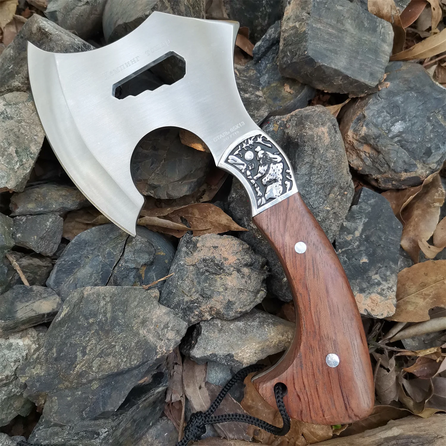 Portable Hand Axe 440C Steel Camping Axe Survival Tomahawk Hunting