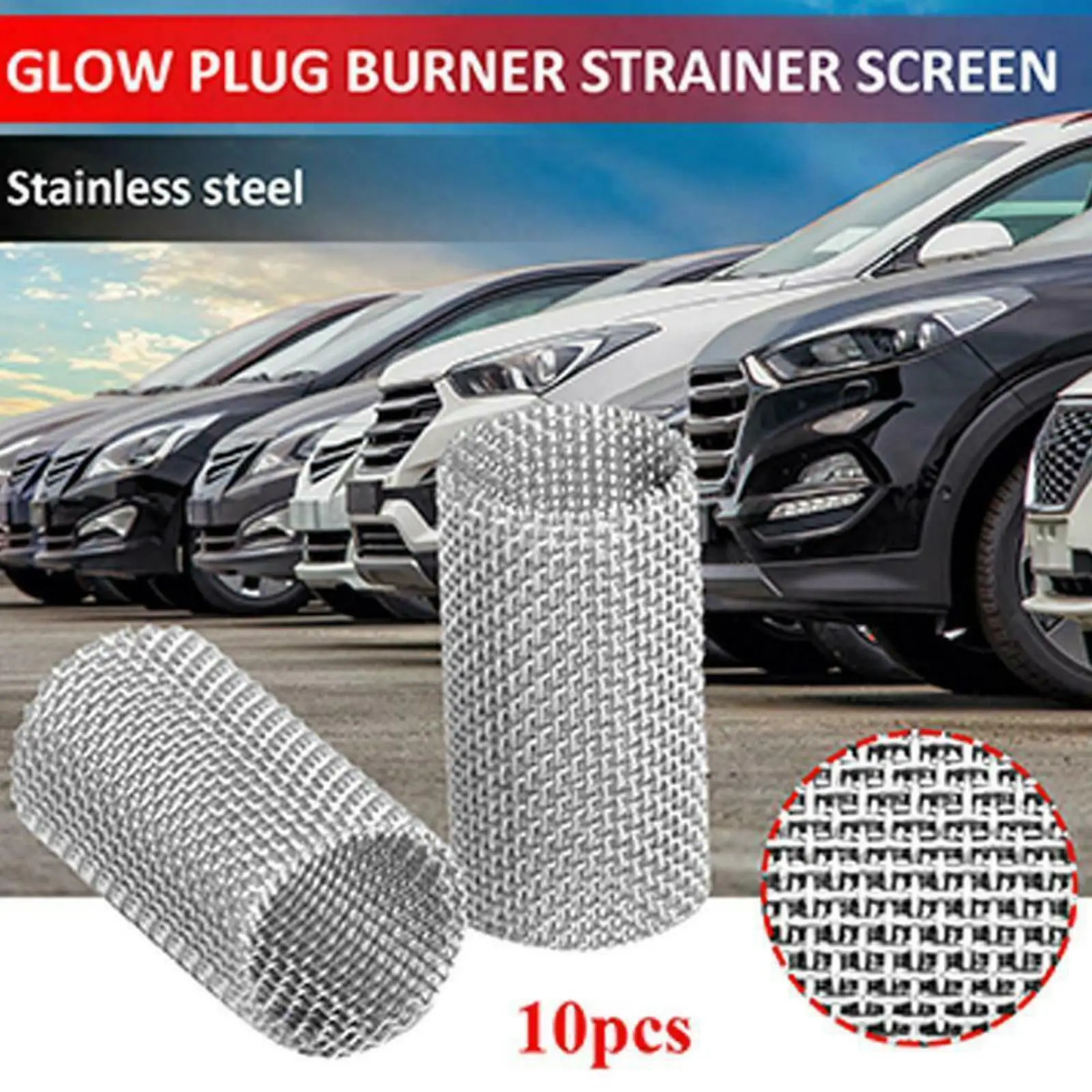 10Pcs 310s Stainless Steel Strainer Screen For Webasto Eberspacher Air Parking Heater Car Glow Plug Burner Filter Mesh