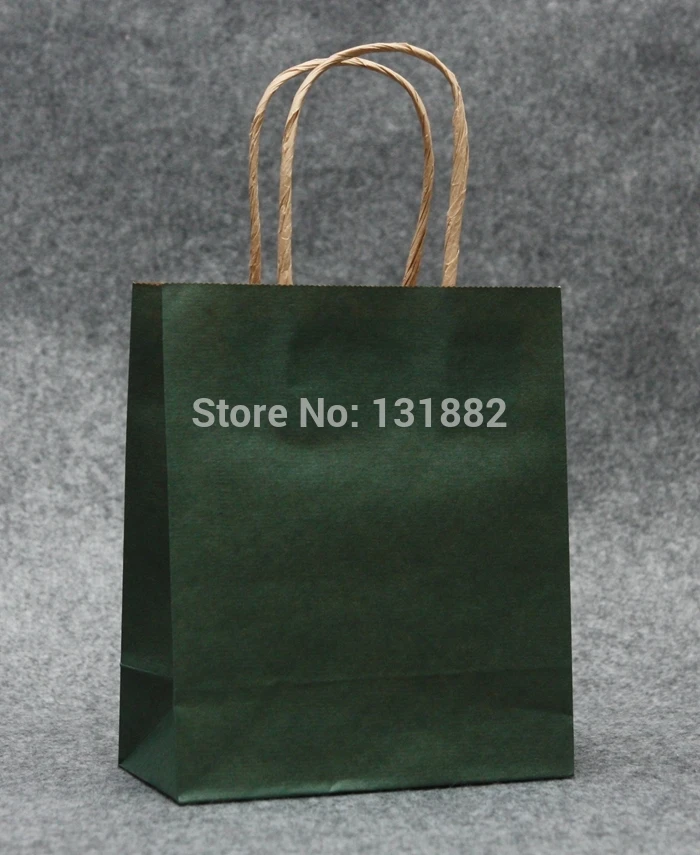 

40pcs/lot High-Quality Dark Green Gift Bag With Handles Retail Carrier Bag Wedding Party CH-5012607