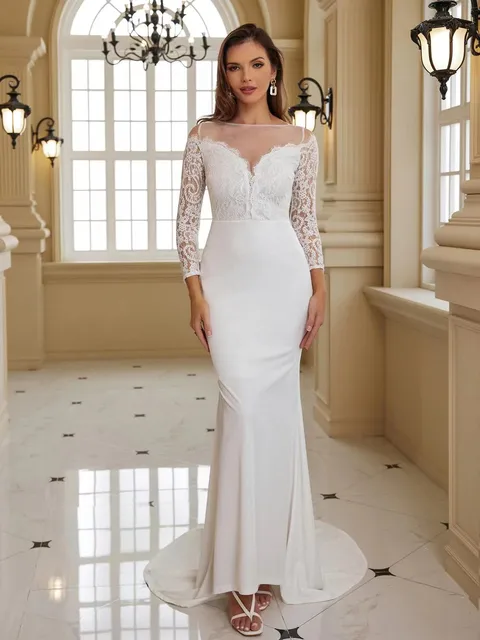 Robe Longue Robe Blanche Brunch Mariage Robe Blanche Midi évasée à