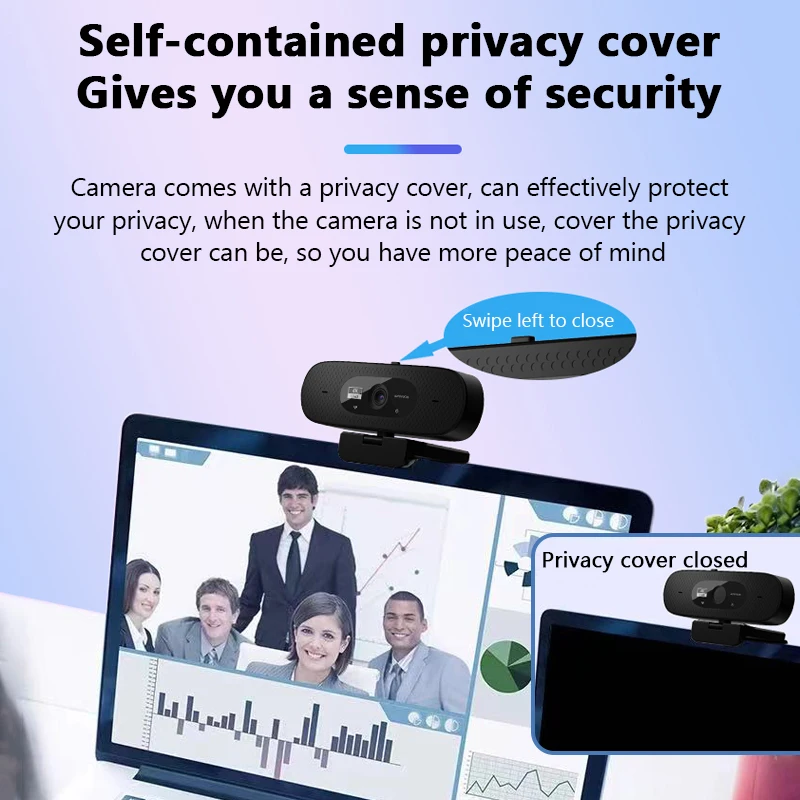 4K Webcam 1080P Mini Camera 2K Full HD Webcam with Microphone 30fps USB Web Cam for Auto Focus PC Laptop Video Shooting Camera