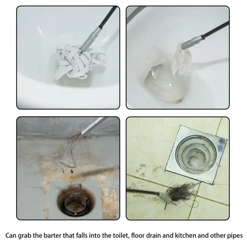 Sewer Unclogging Pickup Stick 4 Claws Drain Pipe Plumbing Sink Litter Pickup Stick Household Cleaning Supplies For Bath Kitchen​