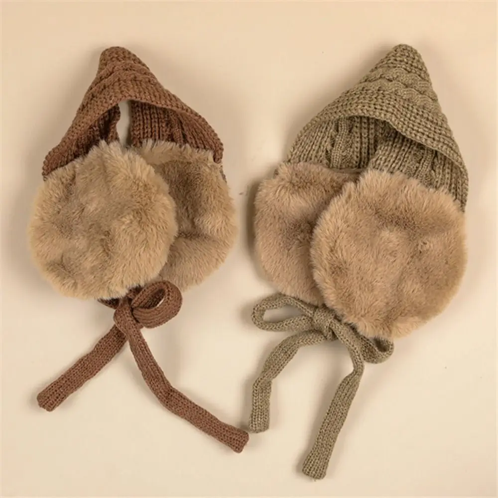 Fashion Thicken Knitted Earmuffs Outdoor Winter Warm Children Earflaps Portable Cold Protection Strappy Ear-Muffs Ear Warmer