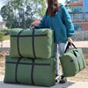 Heavy Duty Extra Large Capacity Storage Bags Green Thickened Canvas Moving Bags Moving Supplies Space Saving Clothes Organizer 5