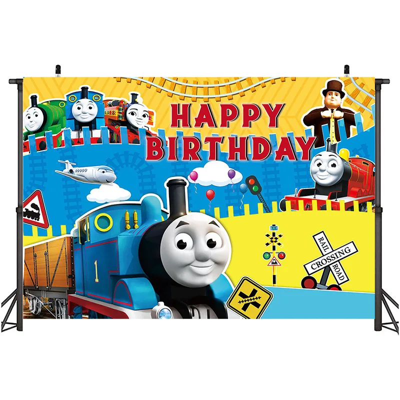 Fondo de Thomas de 120x80cm, cartel de tren, Decoración de