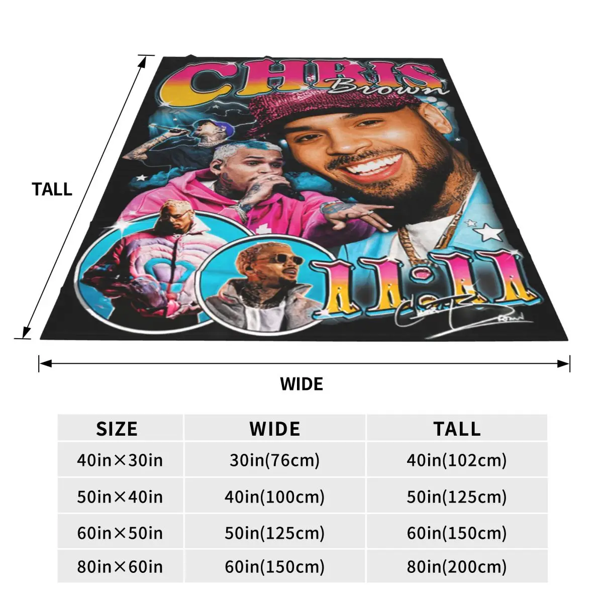 2024 Chris Brown 11 11 Tour Blanket Flannel Textile Decor HipHop Homage Relax Warm Throw Blanket for Bed Bedroom Bedding Throws 4