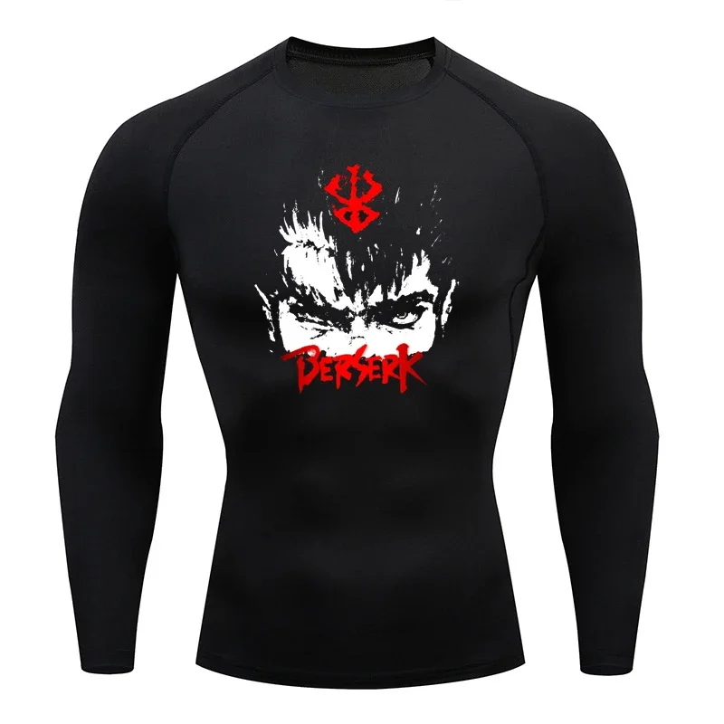 Anime Berserker men's compression T-shirt sports tights Basketball fitness long sleeve running training quick drying sportswear